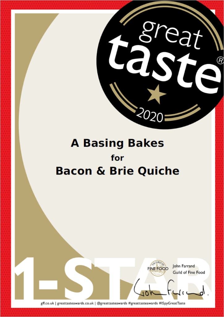 great taste awards 2020 1 star gluten free bacon and brie quiche