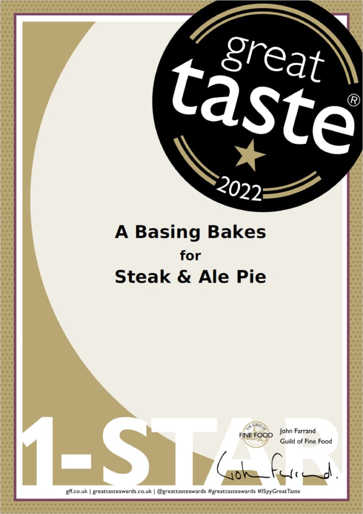 great taste awards 2022 1 star gluten free steak and ale pie