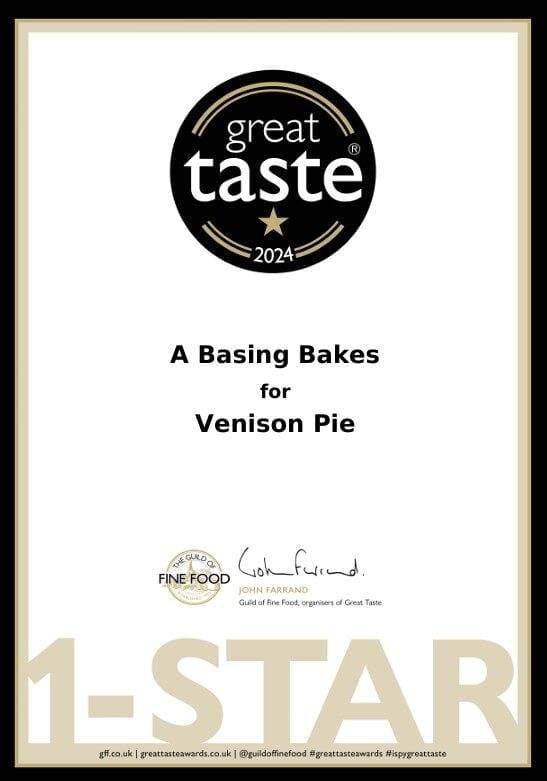 great taste 2024 award venison pie